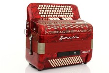 Accordion Borsini Orfeo III Harmonica 96 Bass C-System Accordion + Case