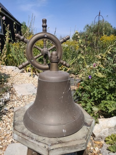 Ships bell with brass - ships, wheel