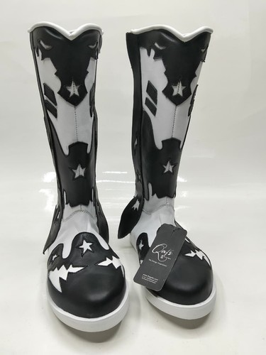Black white leather - black,