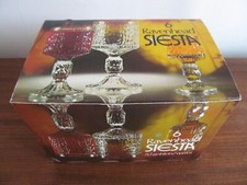 Rare Boxed Set Vintage Ravenhead Siesta Sherry Glasses Bark Effect 1970's