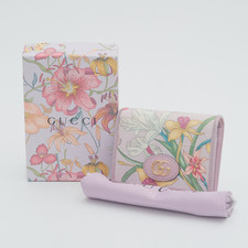 GUCCI Wallet Purse Flora GG Marmont Japan Limited Canvas Leather Authentic