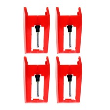 4Pcs Phonograph Replacement Needles Red for Record Player Turntable Stylus