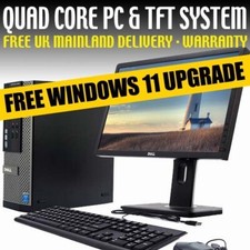 FAST COMPUTER i5 QUAD CORE DESKTOP TOWER PC & TFT SET 16GB WINDOWS 11 HDD & SSD