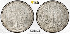 1927-A Germany Oak Tree 5 Mark - PCGS MS62 - Classic Silver World Coin