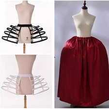 Victorian Hoop Skirt Pannier Bustle Petticoat Crinoline Cage Underskirt Dress