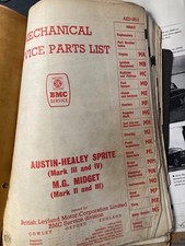 Mechanical  Parts List Austin Healey Sprite Mark III, IV MG Midget MarkII, III