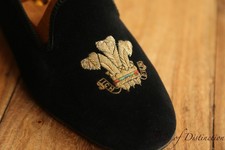 Tricker's Black Velvet Shoes Loafers Slippers Men's UK 8 EU 42 US 9 Trickers