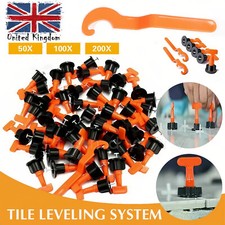 50/200pcs Tile Leveling System Kit Reusable Tile Spacer Wall Floor Clips Tool UK