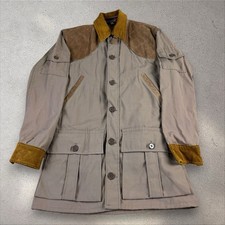 Vintage 60s 10X Canvas Bird Hunting Jacket Men’s Small Cord Collar Coat