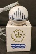 Royal Copenhagen White/Blue Mega Ornament Bauble 55mm, 2 available