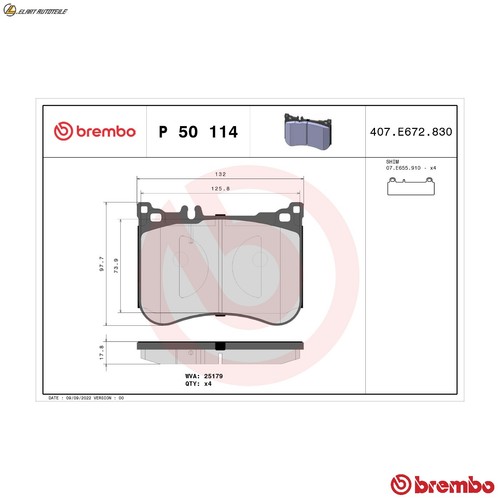 Brake pad set - disc,