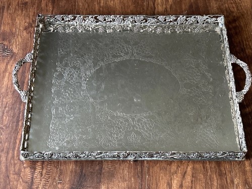 Antique old silverplate scroll - antique,