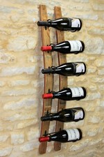 Oak Wine Barrel Stave Wine Rack Wall Mounted - 6 bottle holder