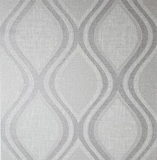 Curve Grey damask Wallpaper 