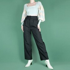 VINTAGE 90s 80s Black Disco Womens High Waisted Ladies Trousers Pants XS 6 small