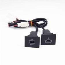 Black USB-A QC3.0 and USB-C PD Fast Charger Socket For Ford Focus MK2 2005-2009