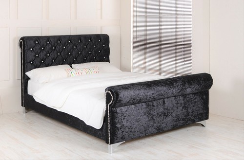 Zoey sleigh upholstered - upholstered, bed