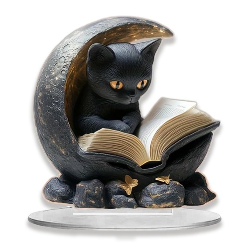 Acrylic black cat ornaments - black,