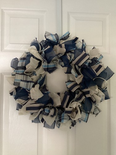 Handmade ribbon wreath round - ribbon,