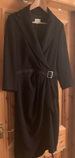 Karen Millen Black Tailored Tuxedo Wrap Dress size 14 