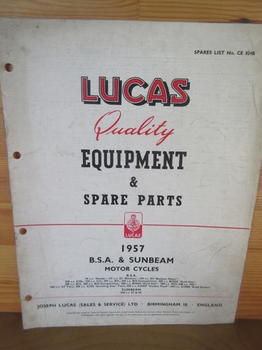 Bsa sunbeam 1957 lucas - bsa, &