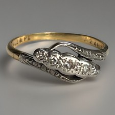 18ct Gold Diamond Ring 5 Stone 2.37g Antique Edwardian 1910c Hallmarked Size L.5