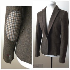 Zara 100% Wool Brown Tweed