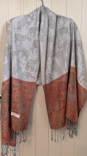 Pashmina woven elephant print - elephant,