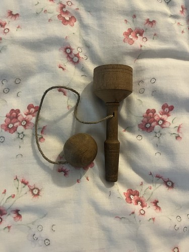 Vintage cup and ball wooden