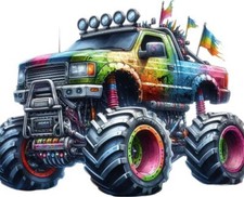 Colourful Monster Truck Wall