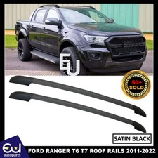 BLACK ROOF RAILS RACK STYLING PAIR OEM STYLE FOR FORD RANGER T6 T7 T8 2011-2022