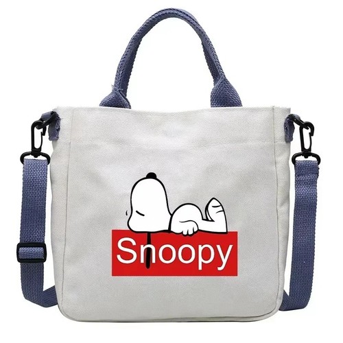 Snoopy cartoon canvas tote bag - cartoon,