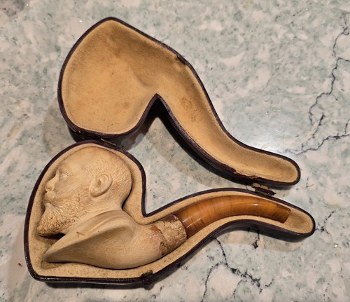 Antique meerschaum pipe king - meerschaum,