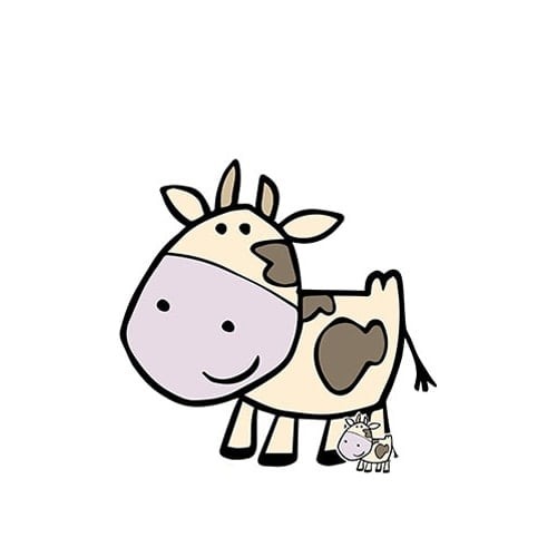 Cute cow farmyard - cow,