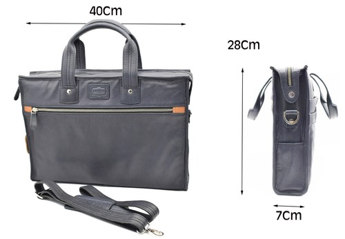 Leather executive bag - leather, 17"