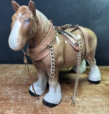 Vintage 1970's Palamino Shire Horse Ceramic Figurine Ornament 11” Long