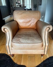 Stunning Corby Tan Distressed Leather Club Chair / Armchair