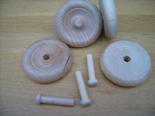 4x Classic Car wooden wheels + axles. 69mm 2 3/4" toys carts