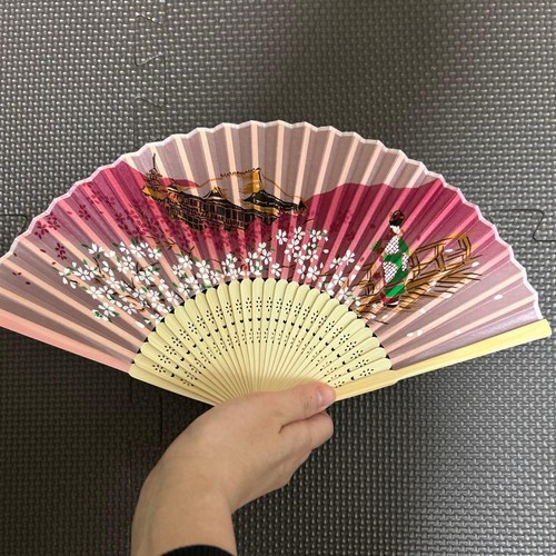 Japanese style fan with cherry