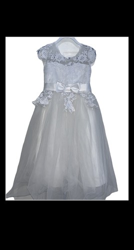 White lace tulle flower - white, girl