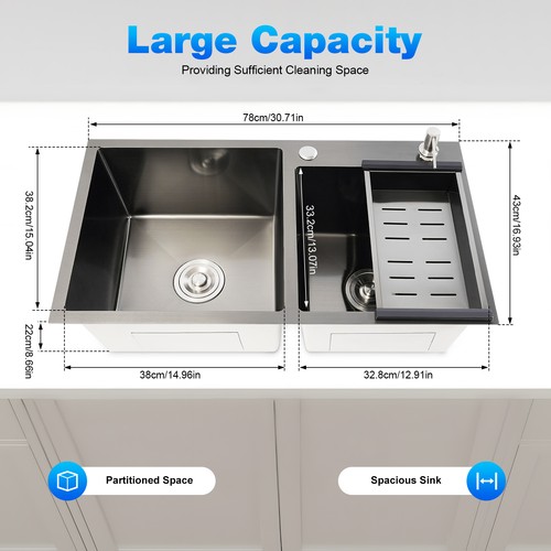 Stainless steel kitchen sink - steel,
