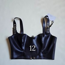uk 12 crop top Latex rubber