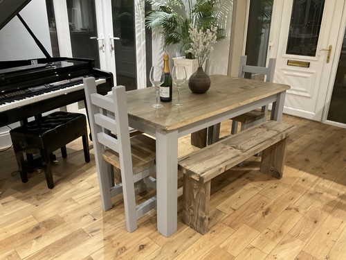Rustic farmhouse dining table - farmhouse,
