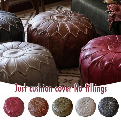 Round moroccan leather - moroccan,
