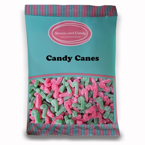Sugared candy canes 1kg bulk - sugared,