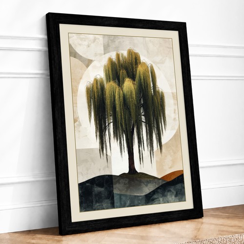 Weeping willow japandi framed - japandi,