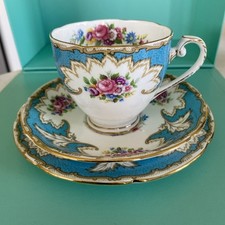 Vintage Royal Grafton Academy Bone China Tea Cup & Saucer Beautiful Blue Rose
