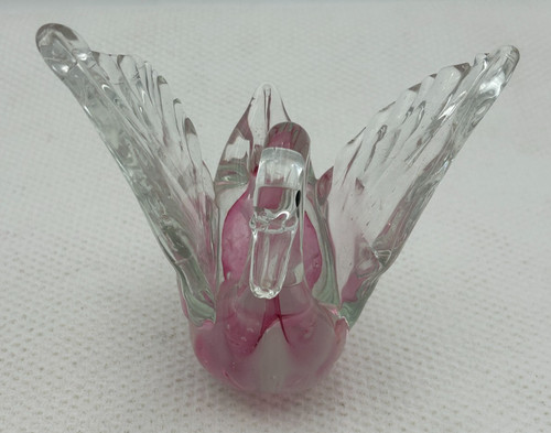 Murano style glass swan pink - glass,