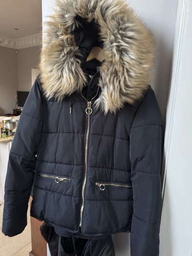 Topshop black padded fur trim - topshop,