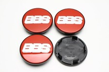 4x Genuine BBS Centre Caps Red and Silver 2D 70mm CK CH CH-R VZ 10023605 NEW